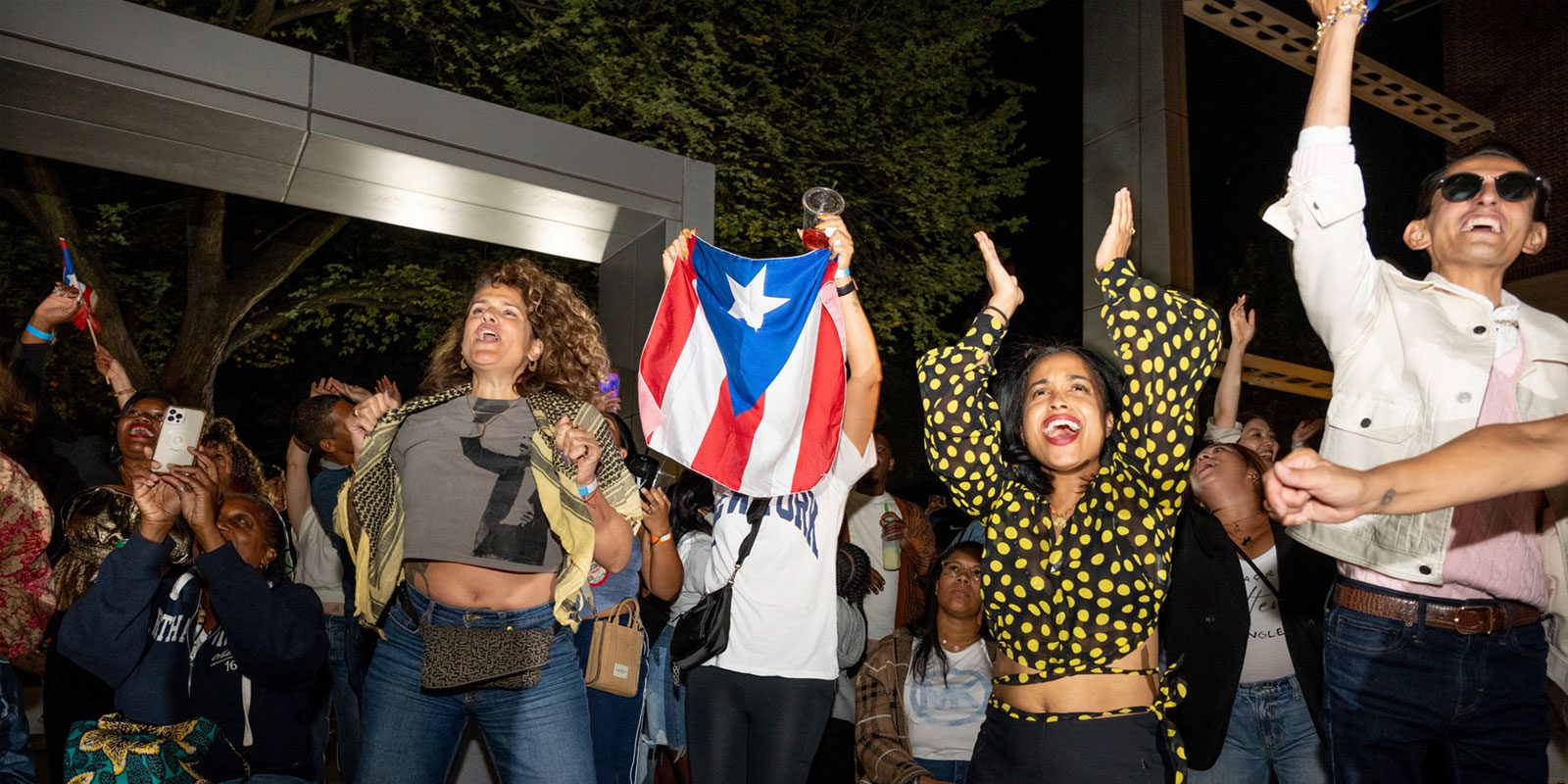 Crowd celebrating
